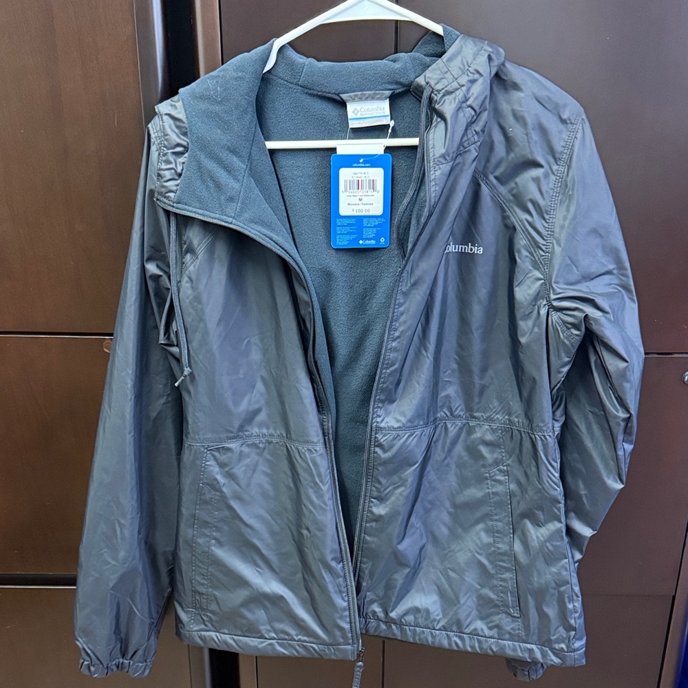 Columbia Charcoal Hooded Windbreaker
